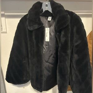 Black faux fur shawl